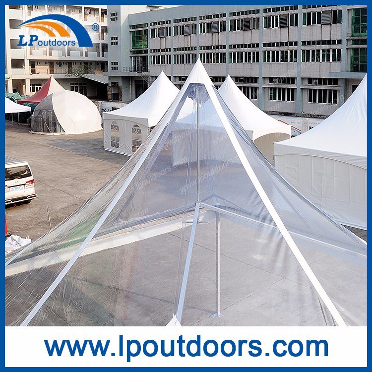 5X5m transparente claro PVC Pabellón Gazebo